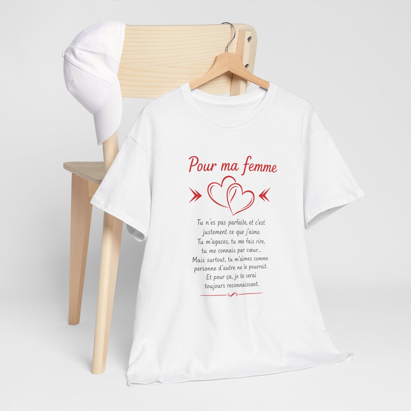 Tee-Shirt Pour Ma Femme – Message D’Amour Touchant – Cadeau Romantique Femme Mariée – Idée Cadeau Anniversaire Saint-Valentin Femme