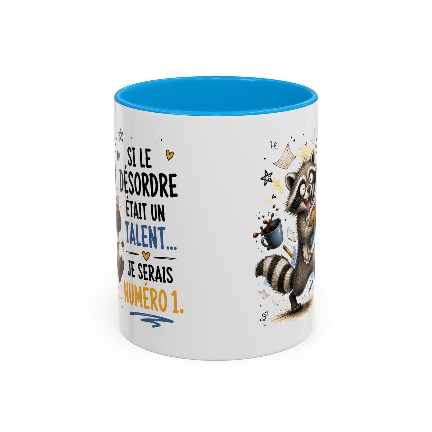 Tasse Raton Laveur Drôle Homme Femme – Mug Si Le Désordre Était un Talent Je Serais Numéro 1 – Cadeau Humour Bureau Café 325 ml