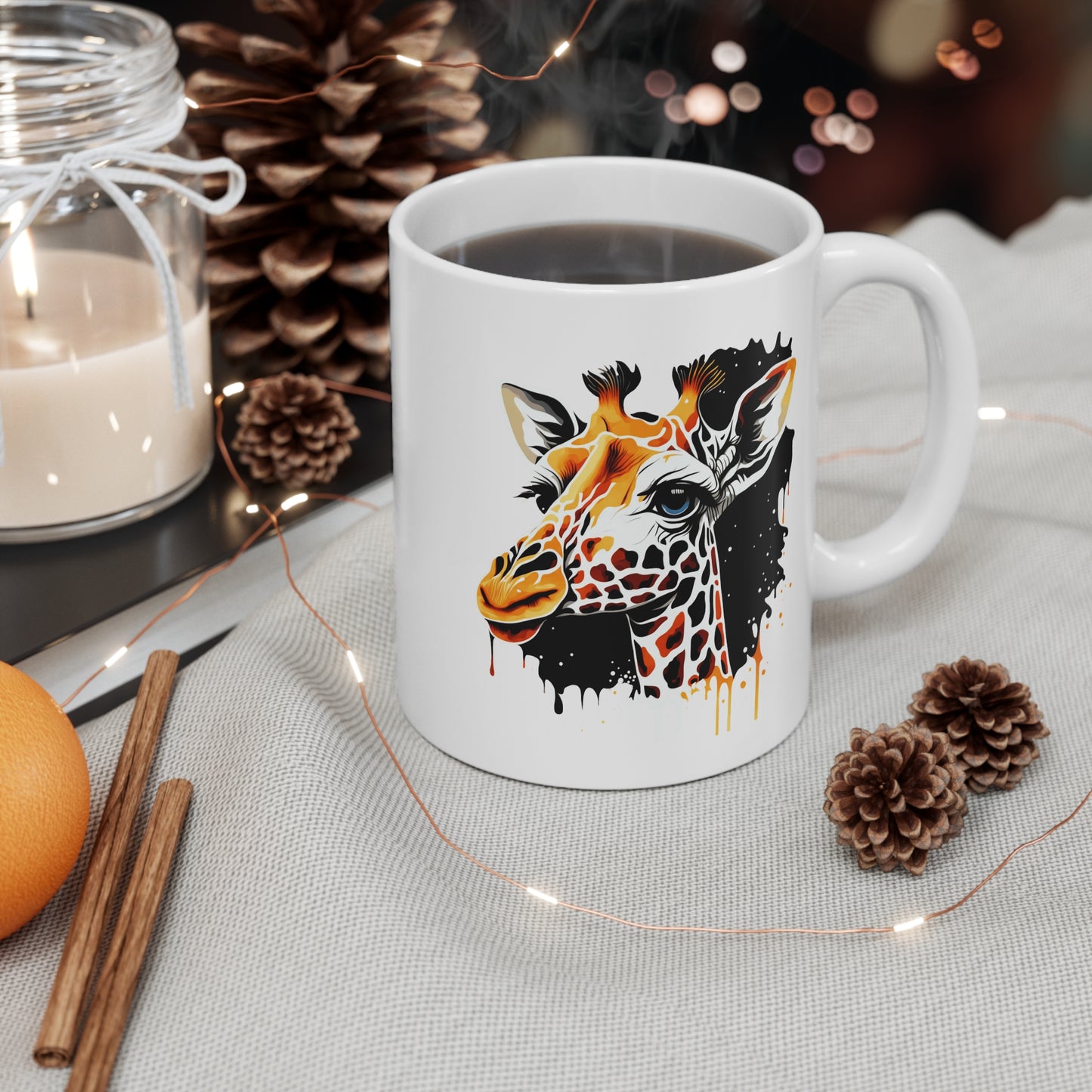Mug Girafe Artistique 325ml – Tasse Céramique Design Moderne Coloré – Cadeau Original Animal Sauvage