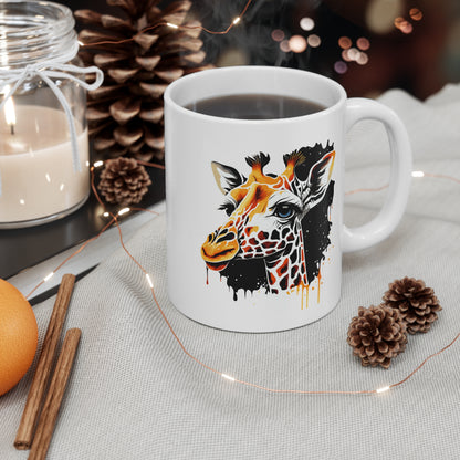 Mug Girafe Artistique 325ml – Tasse Céramique Design Moderne Coloré – Cadeau Original Animal Sauvage
