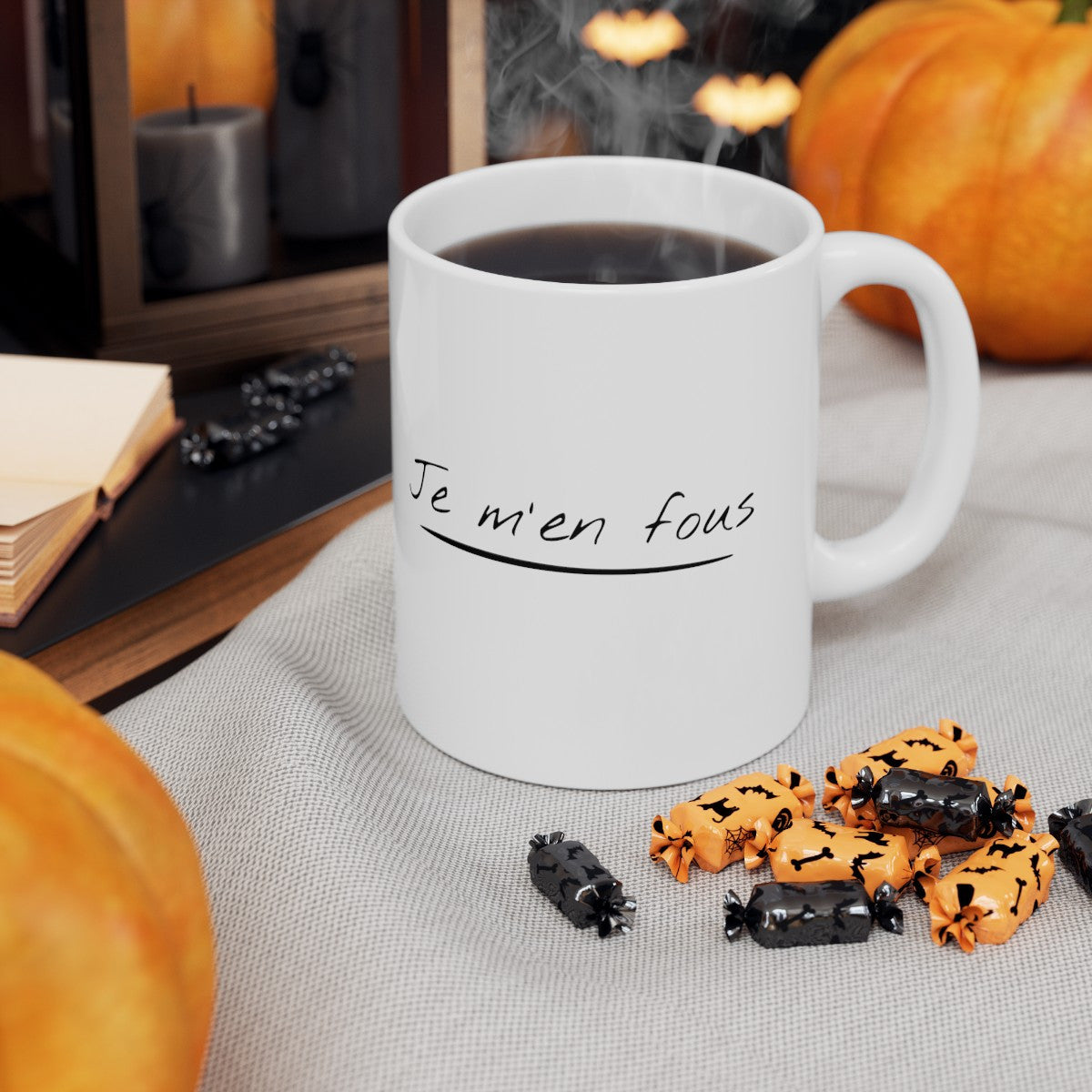 Mug Je m'en fous idée cadeau humour drôle