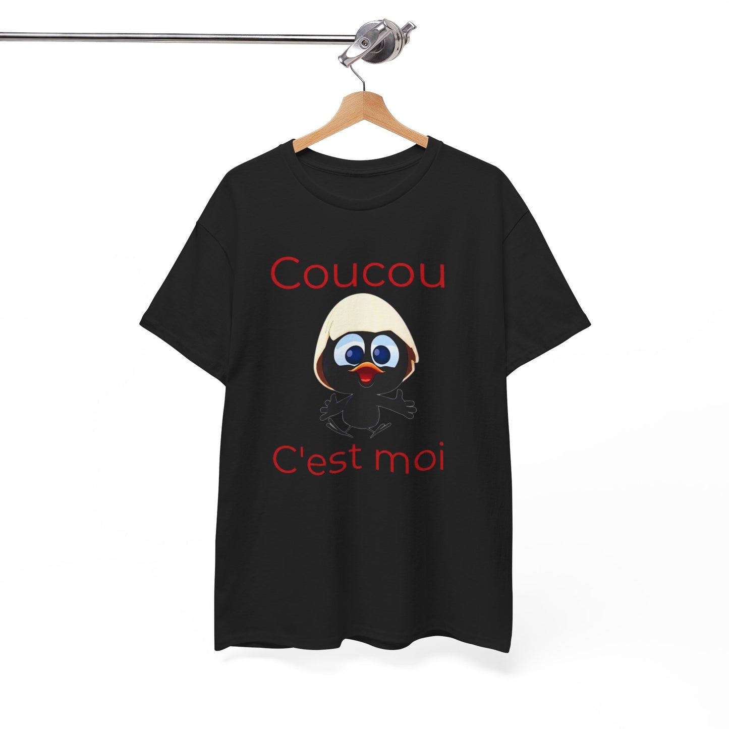 T-Shirt Calimero Cartoon Humour – Coucou C’est Moi Rouge – Tee Shirt Vintage Drôle Homme Femme