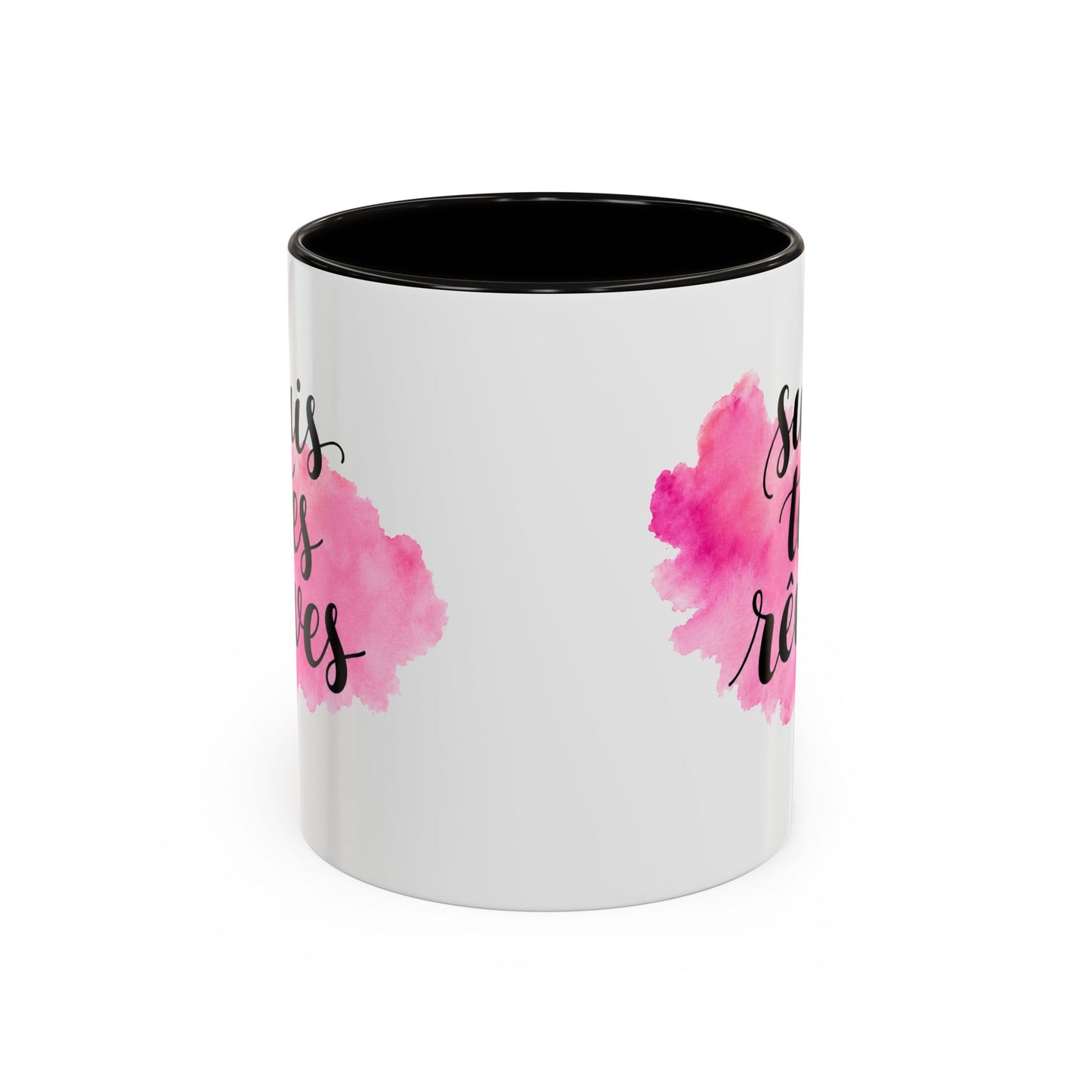 Mug Femme Motivation – Tasse Inspirante Aquarelle Rose – Cadeau Original Positif, Encouragement Réussite Noir Bleu Rouge