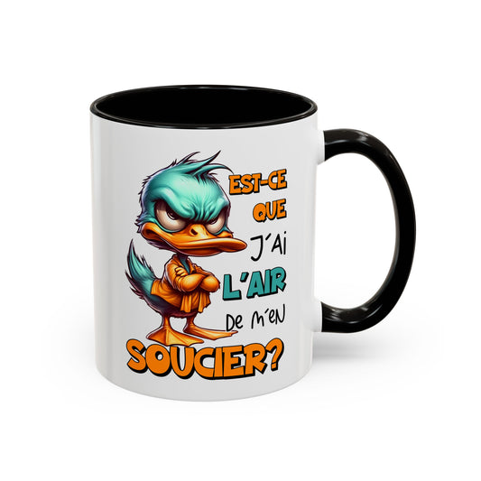 Tasse Est-Ce Que J’Ai L’Air De M’en Soucier – Mug Canard Humour Drôle Cartoon – Cadeau Fun 325ml