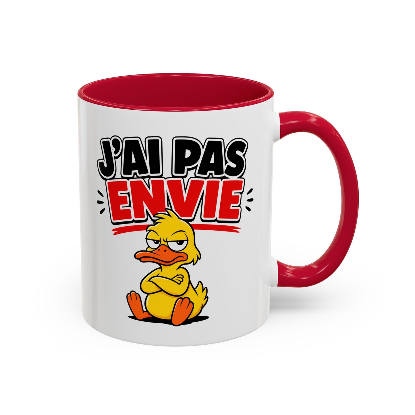 Mug Drôle J’ai Pas Envie – Tasse Humoristique avec Canard Boudeur – Cadeau Humour Bureau Travail Café 325ml