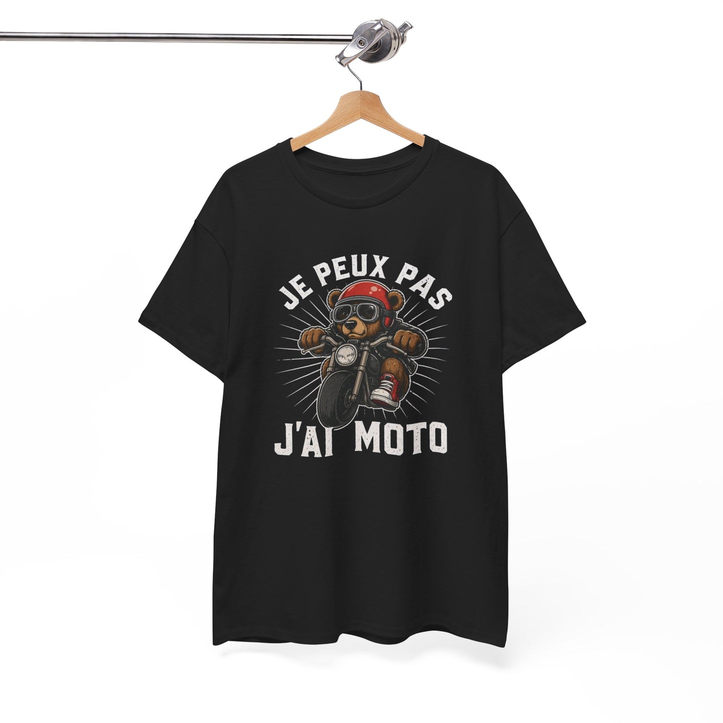T-Shirt Je Peux Pas J’ai Moto Homme Femme – Tee Shirt Motard Humour – Cadeau Biker Moto Noir Blanc Gris