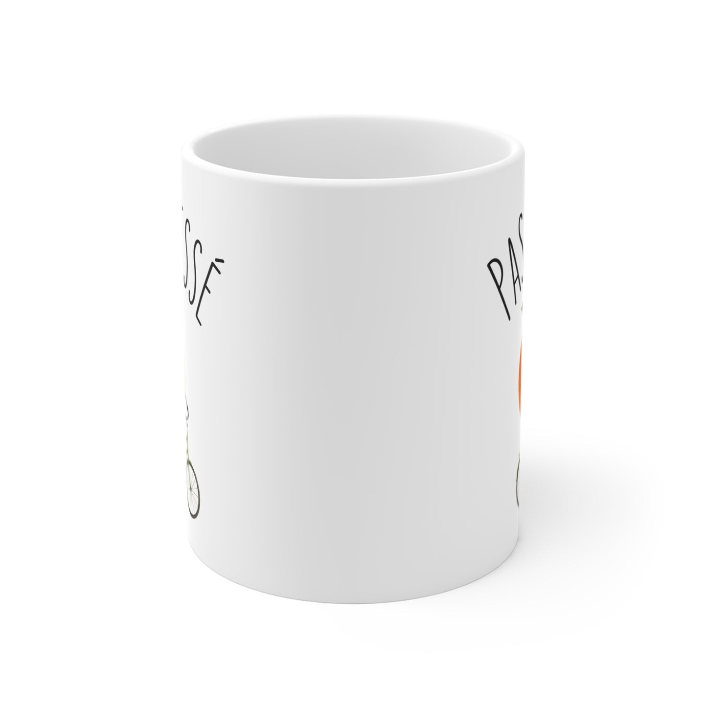 Tasse Pas Pressé – Mug Orange Mignonne À Vélo – Cadeau Humour Homme Femme 325ml