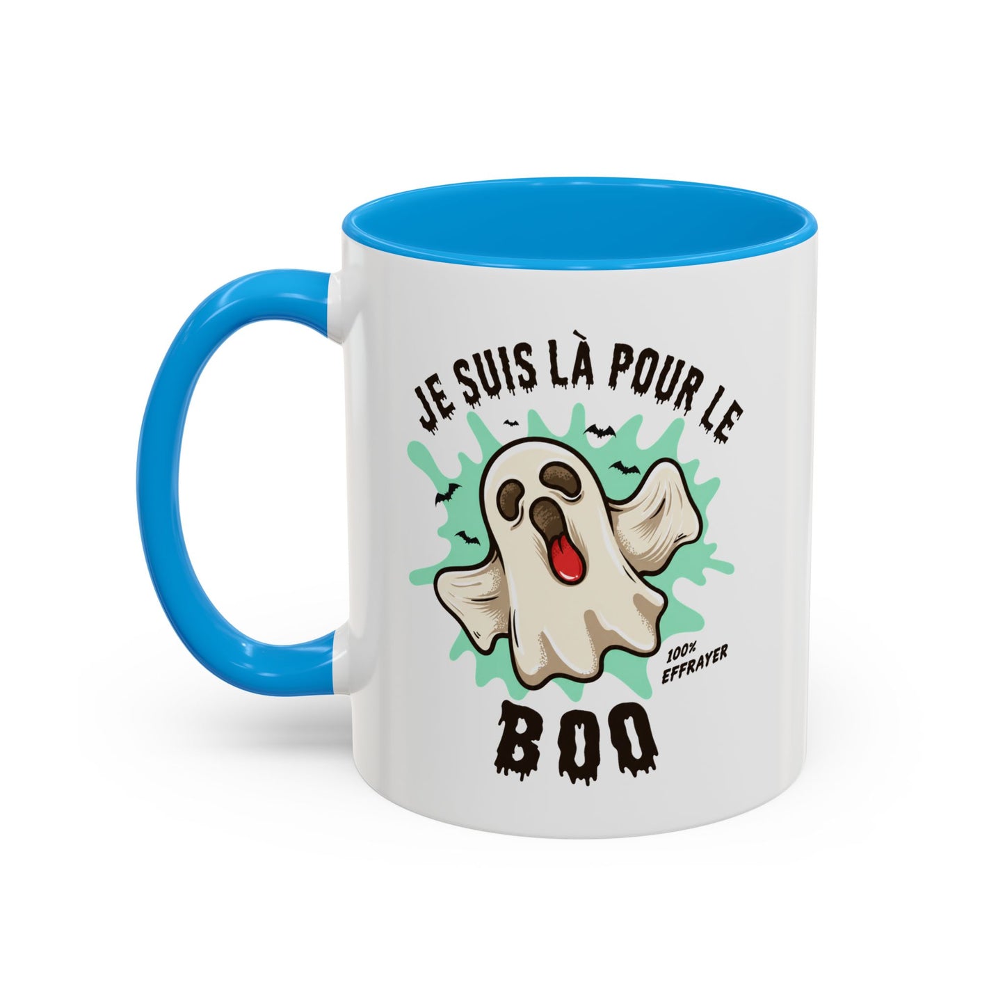 Mug Halloween Fantôme Humour – Tasse Effrayante Drôle Esprit Boo – Cadeau Halloween Homme et Femme Noir Bleu Rouge