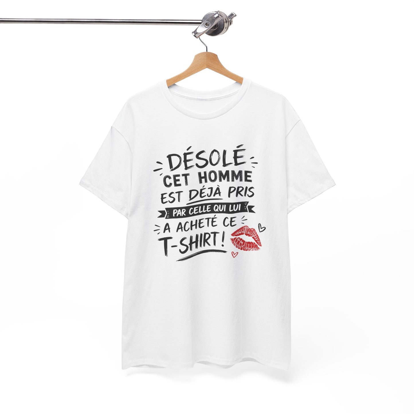 T-Shirt Homme Humour Couple – Désolé Cet Homme Est Déjà Pris – Cadeau Amoureux Mari Petit Ami Saint Valentin