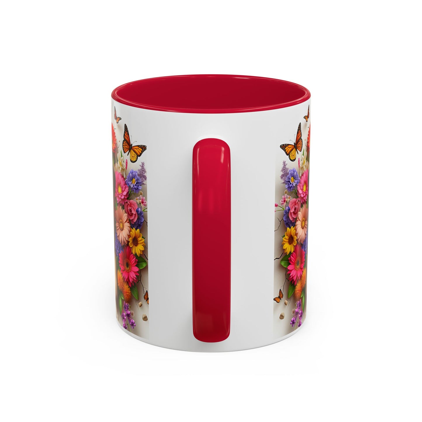 Mug Carlin Kawaii – Tasse Chiot Carlin avec Fleurs Colorées et Papillons – Cadeau Amoureux des Chiens 325ml