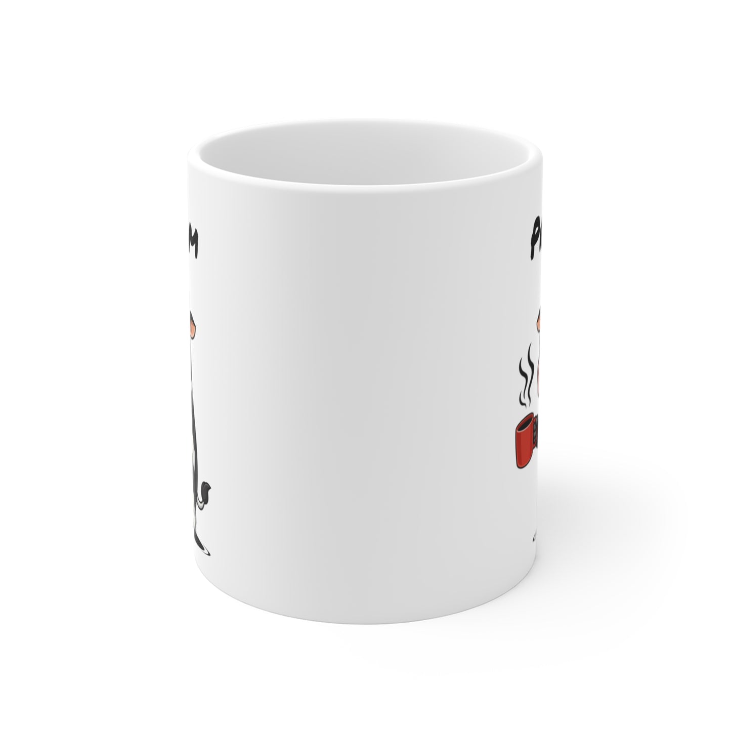 Mug Vache Fatiguée Personnalisable 325ml – Tasse Café Humour Animal Drôle Bureau Réveil Difficile Cadeau Original