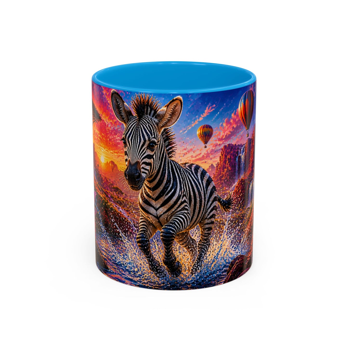 Tasse Zèbre Safari et Fleurs Exotiques – Mug Animal Sauvage Afrique – Design Artistique Coloré – Céramique 325ml