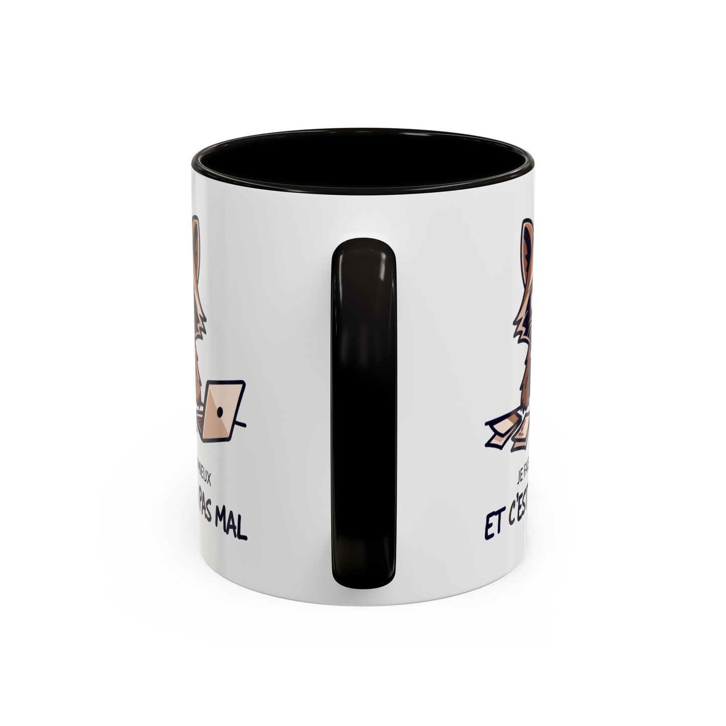 Mug Humoristique Raton Laveur – Je fais de mon mieux et c’est déjà pas mal – Tasse Café Motivation Positive 325ml