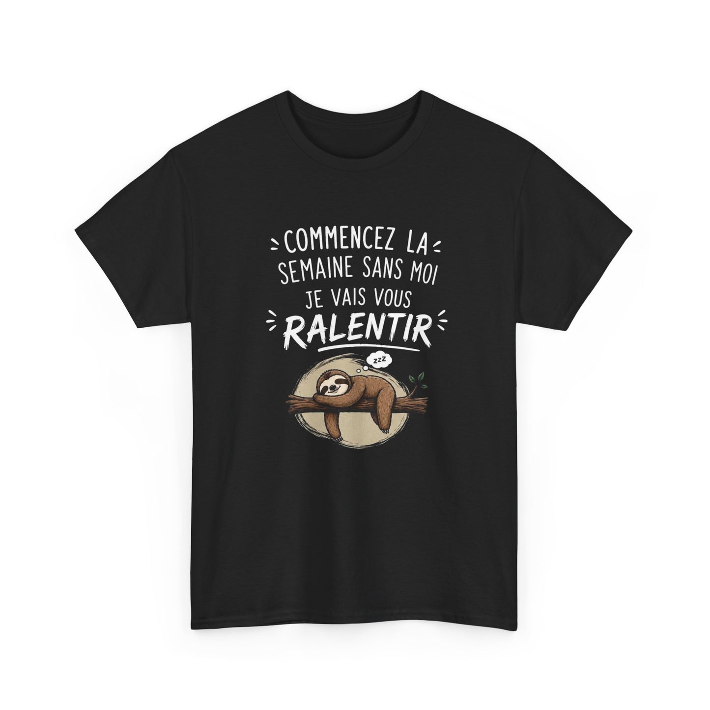 T-Shirt Paresseux Humour Commencez la Semaine Sans Moi – Tee Shirt Drôle Motivation Lundi Fainéant Cadeau Original