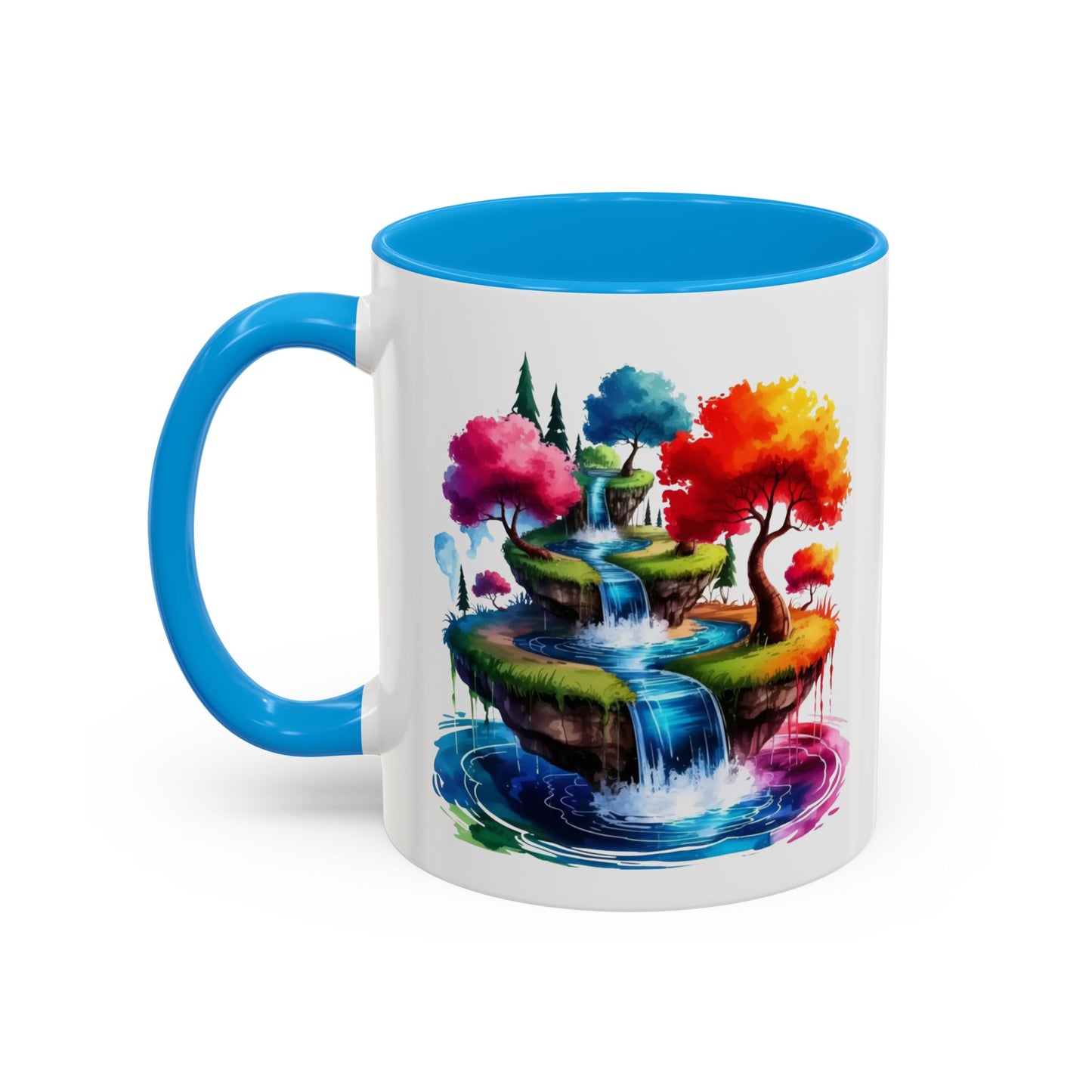 Mug Paysage Féerique Cascade Multicolore – Tasse Nature Imaginaire et Relaxante – Cadeau Original 325ml