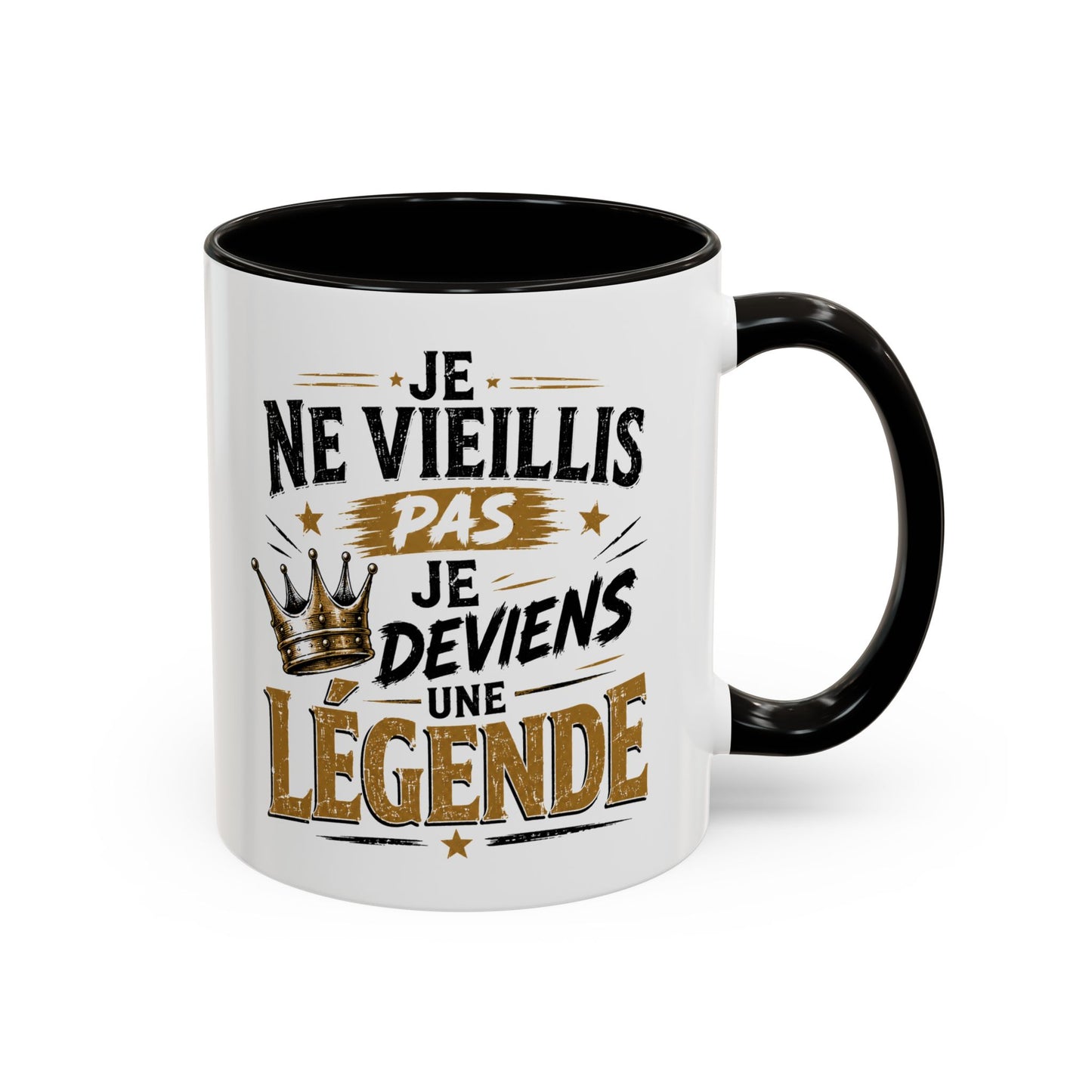 Mug Homme Humour – Tasse Anniversaire Légende – Cadeau Original Homme Papa Papy Ami Collègue Noir Bleu Rouge