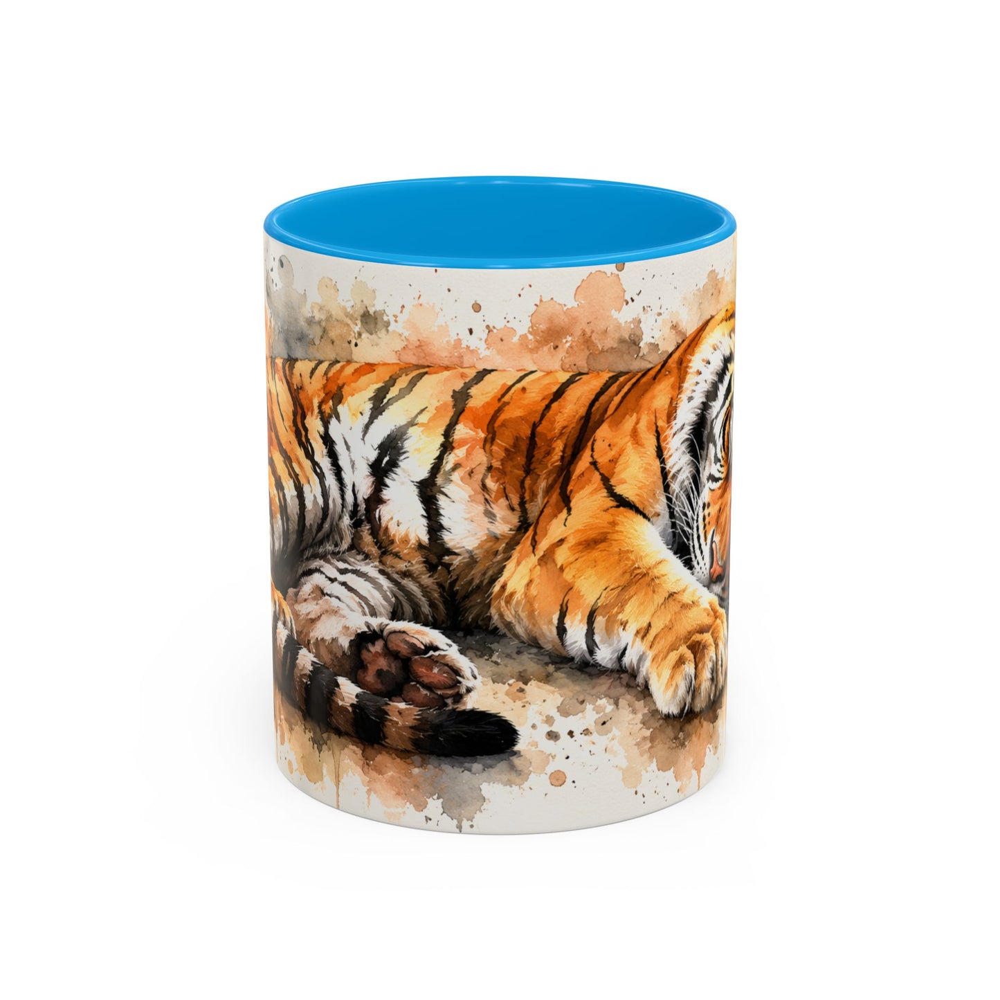 Tasse Tigre Aquarelle – Mug Tigre Endormi Relaxant – Cadeau Animal Sauvage Homme Femme 325ml