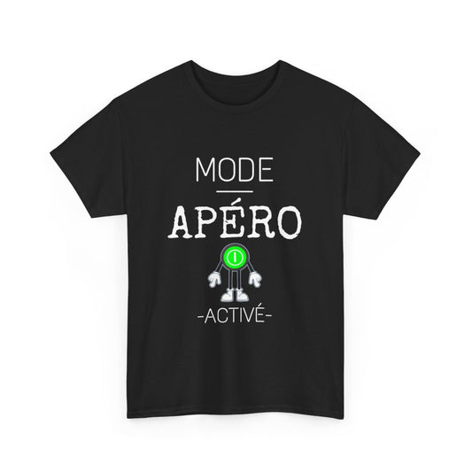 Tee shirt Noir  Unisex Mode Apéro activé idée cadeau humour drôle amusant Homme/Femme
