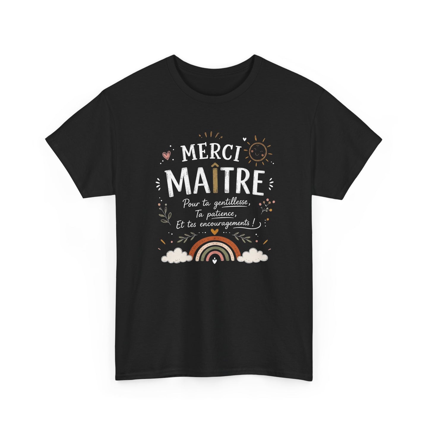 Tee-Shirt Merci Maître Homme – Cadeau Fin d’Année Scolaire Enseignant École Primaire Remerciement Institututeur