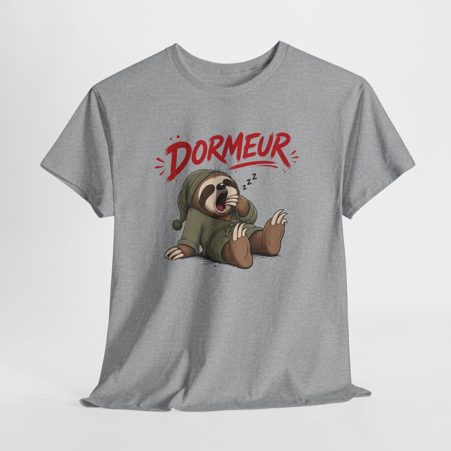 Tee-Shirt Dormeur – Paresseux Fatigué Humoristique – Cadeau Homme Adulte Amateur de Siestes