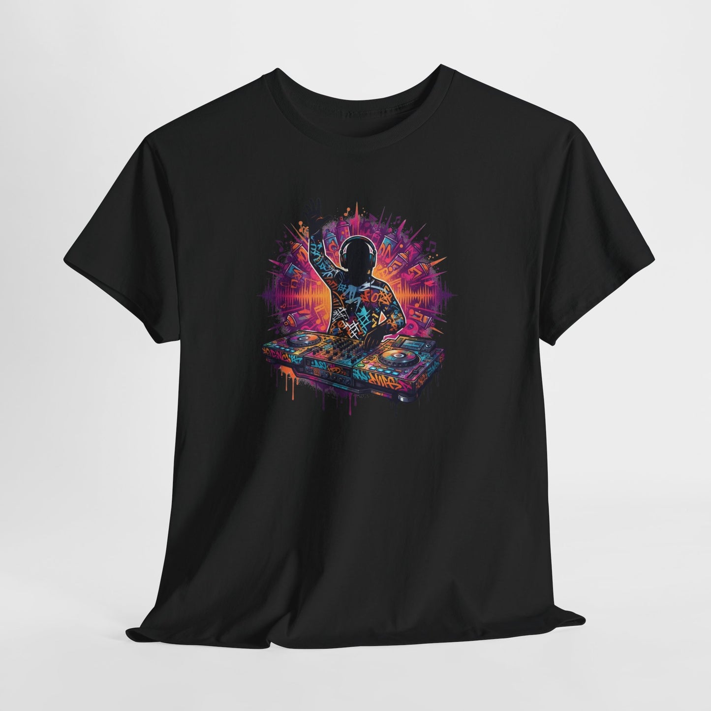 Tee-Shirt DJ Homme et Femme – Cadeau Disc Jockey Musique Électronique – Platine Mixage Casque Soirée Festival Idée Cadeau Originale