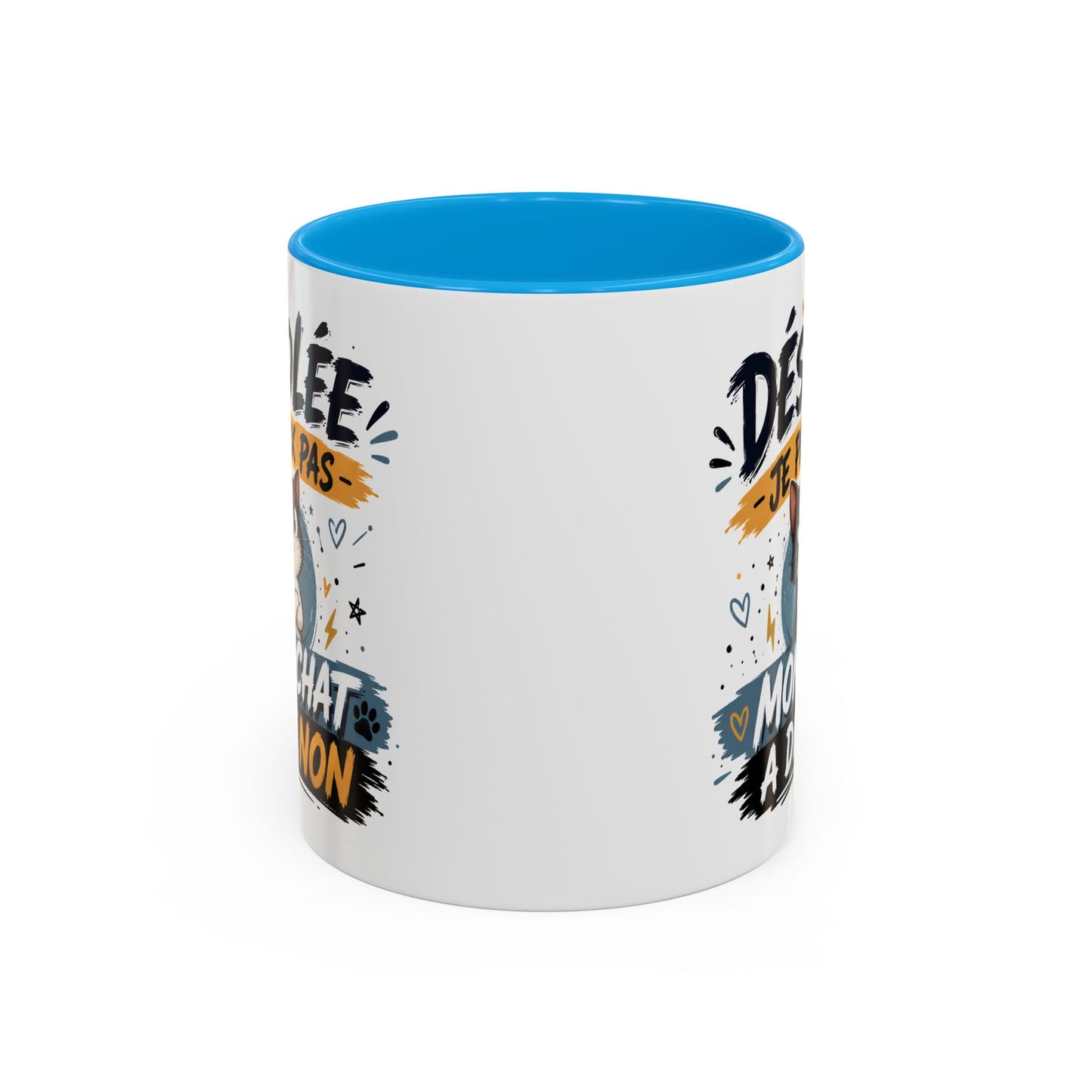 Tasse Désolée Je Peux Pas Mon Chat A Dit Non – Mug Humour Chat Mignon – Cadeau Amoureux des Chats 325ml