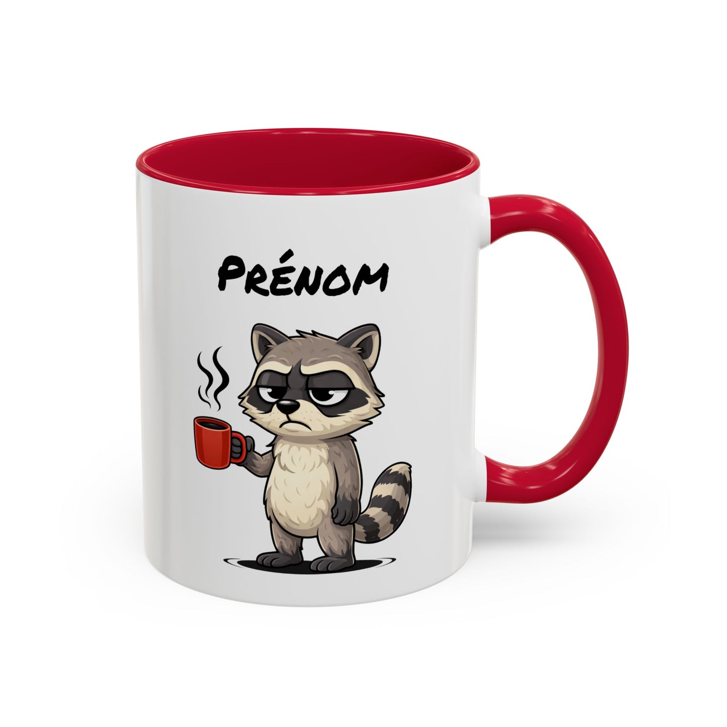 Mug Raton Laveur Fatigué Personnalisable 325ml – Tasse Café Humour Animal Mignon Drôle Réveil Difficile