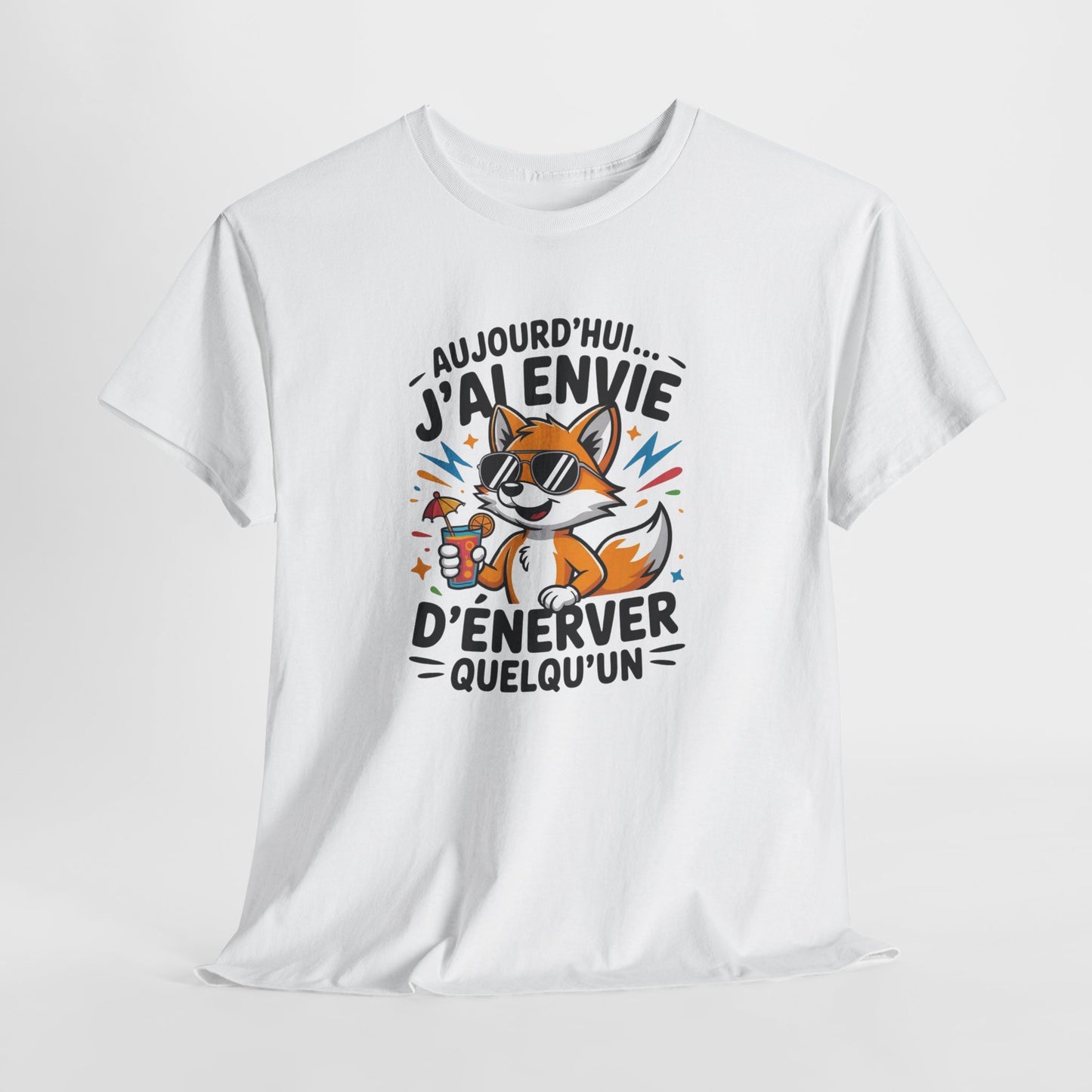 T-Shirt Humoristique Renard Homme Femme – Tee Shirt Drôle Sarcastique – Cadeau Fun Adulte Noir Blanc Gris