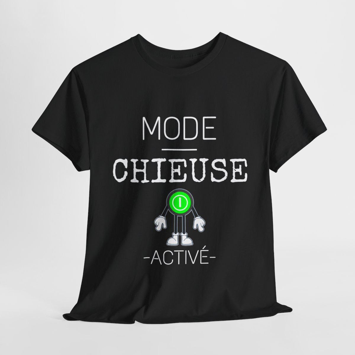 Tee shirt Noir  Femme Mode Chieuse activé idée cadeau humour drôle amusant
