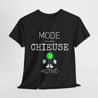 Tee shirt Noir  Femme Mode Chieuse activé idée cadeau humour drôle amusant