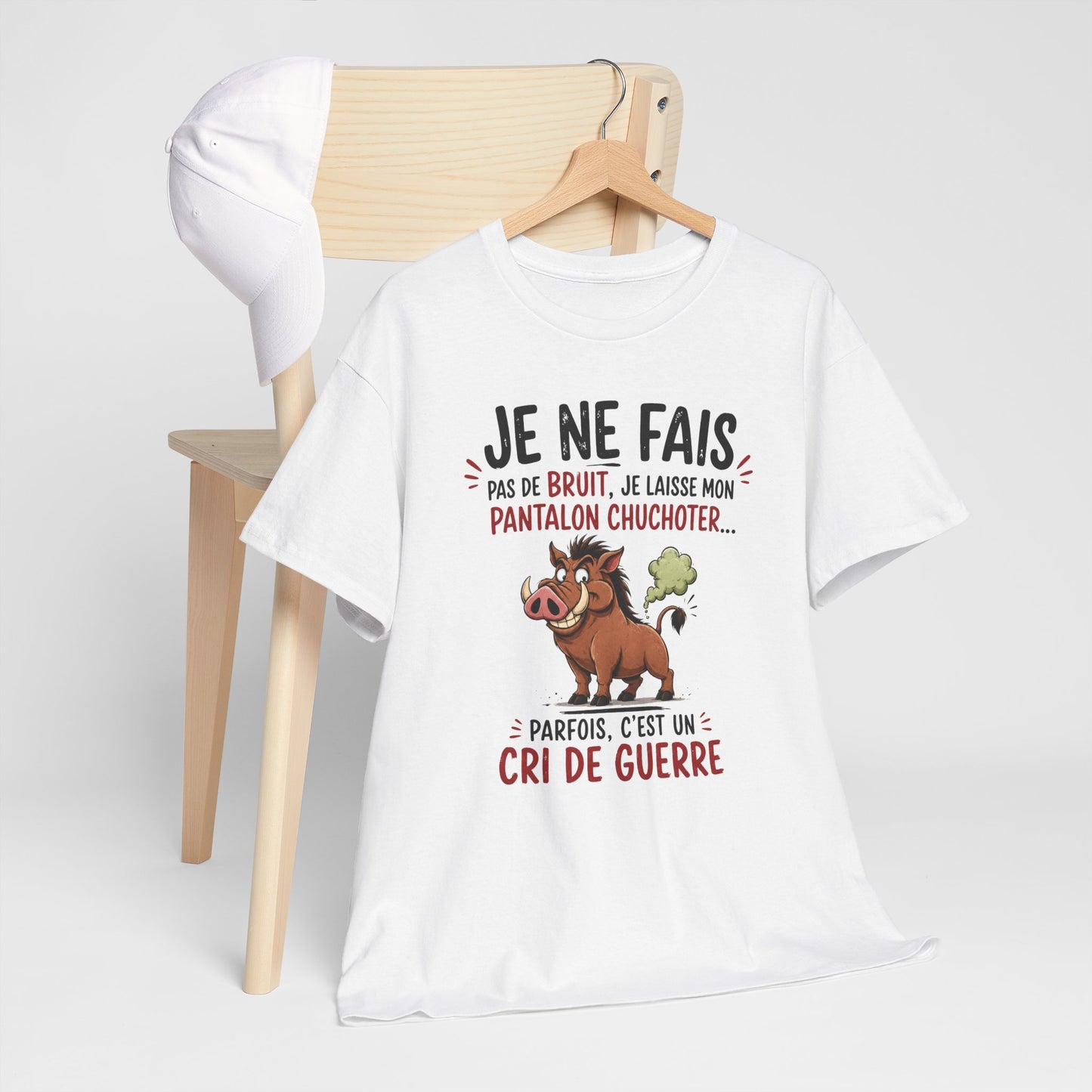 Tee-Shirt Humour Pet Sanglier – Je Ne Fais Pas De Bruit Je Laisse Mon Pantalon Chuchoter – Cadeau Drôle Homme Femme Adulte