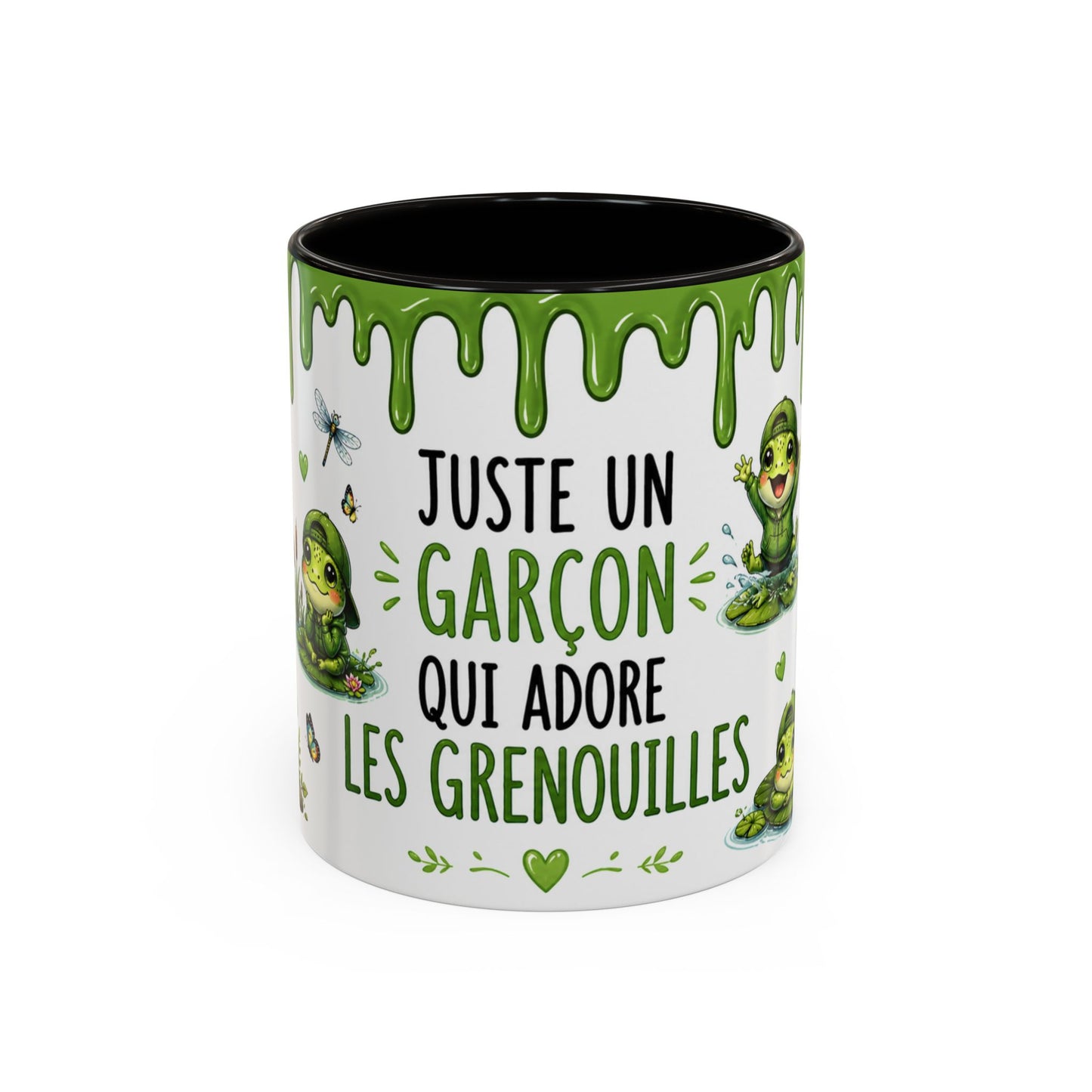 Tasse Humour Grenouille Garçon – Mug Juste Un Garçon Qui Adore Les Grenouilles – Design Kawaii Vert – Céramique 325ml