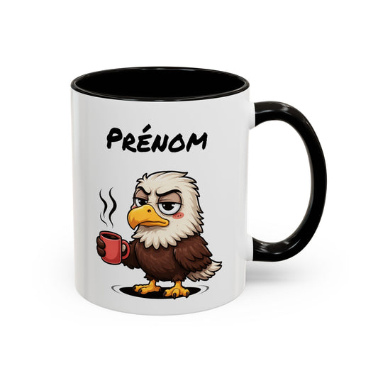 Tasse Aigle Café Personnalisable 325ml – Mug Céramique Humour Réveil Matin Prénom Cadeau Original