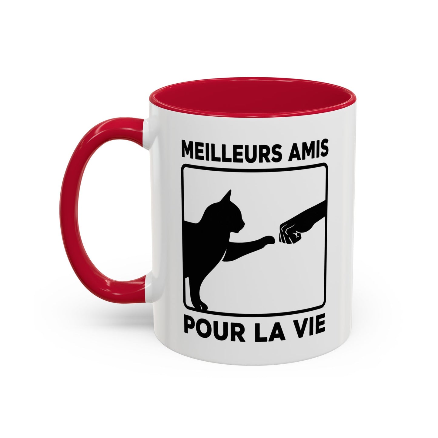 Tasse Chat Homme et Femme – Meilleurs Amis pour la Vie – Mug Amitié Chat et Humain – Cadeau Original pour Amoureux des Chats – 325 ml