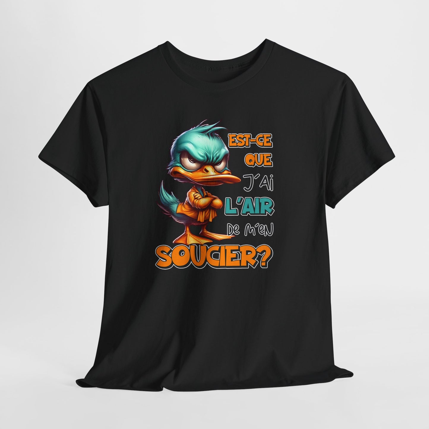 Tee Shirt Est-Ce Que J’Ai L’Air De M’En Soucier – T-Shirt Humour Canard Colérique – Cadeau Homme Femme Sarcasme Drôle