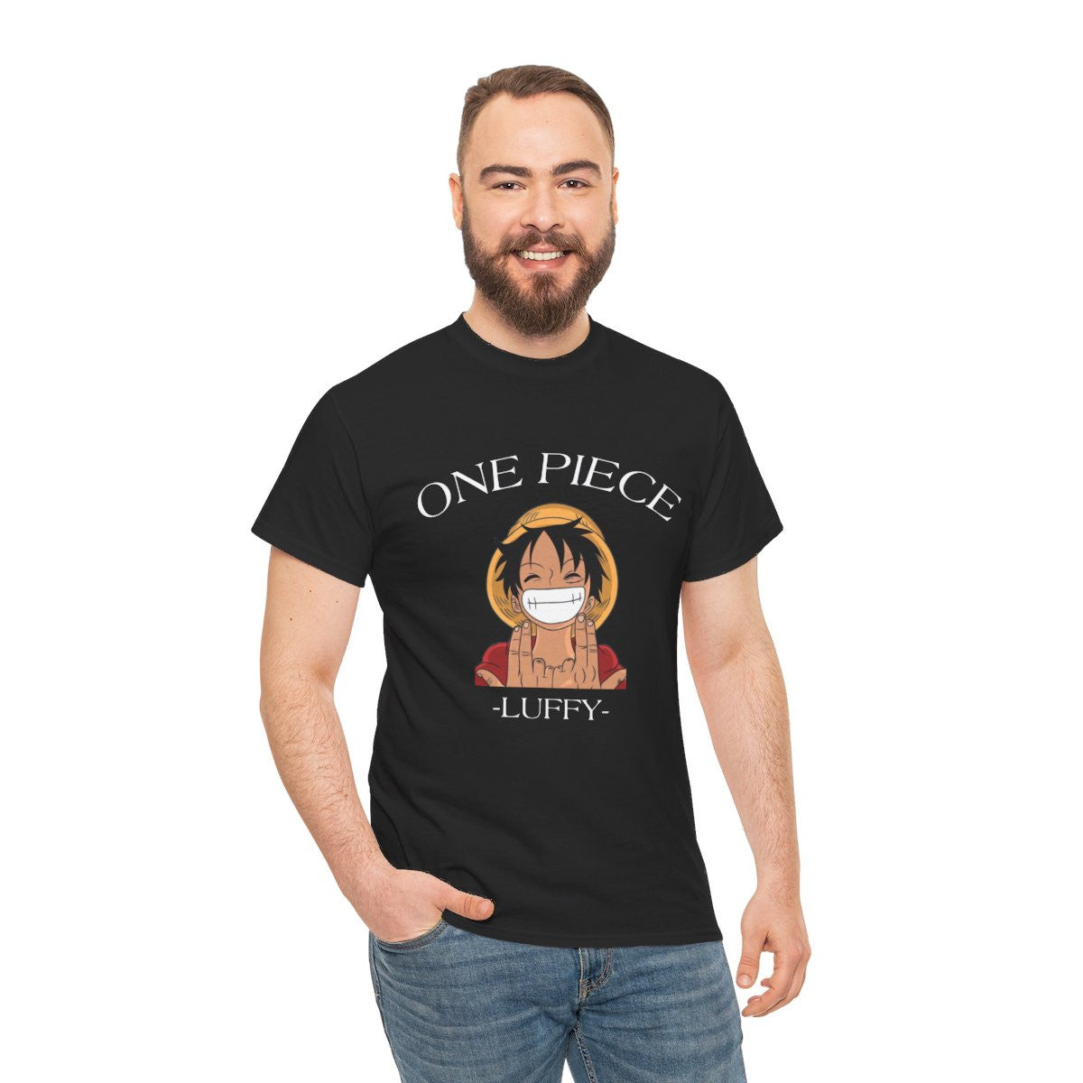 One Luffy Piece Tee shirt noir Signe JuL unisex Homme/Femme