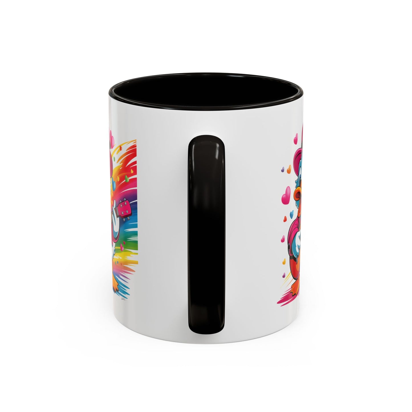 Mug Canard Musicien – Tasse Design Fun avec Guitare et Couleurs Arc-en-ciel – Cadeau Original 325ml