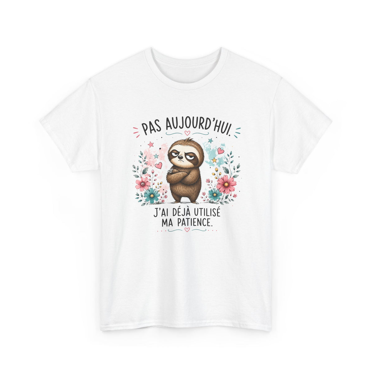 Tee-Shirt Humour Homme et Femme – Paresseux Drôle Blasé – Idée Cadeau Original Animal Mignon Patience Anniversaire