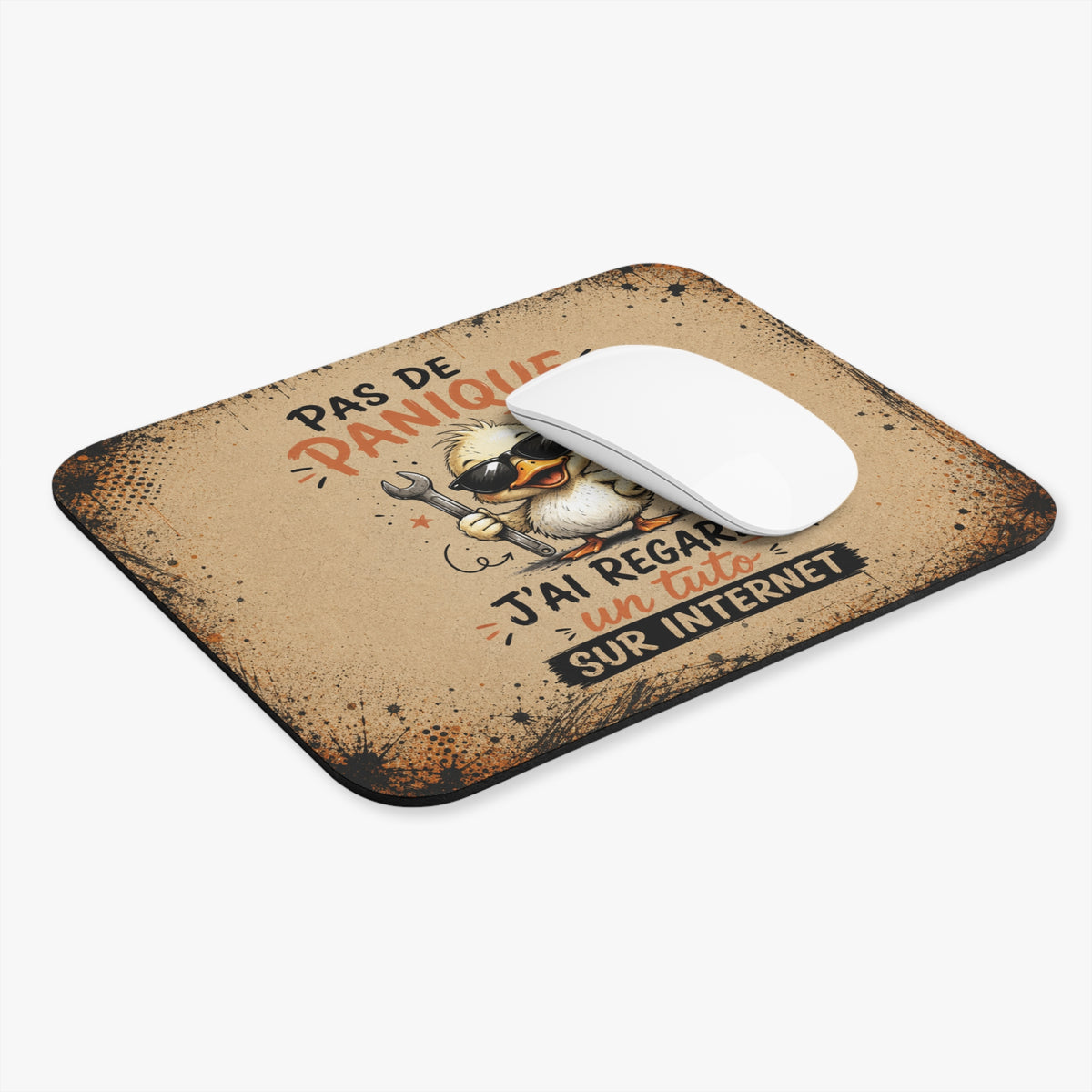 Tapis de Souris Pas de Panique J’ai Regardé un Tuto sur Internet – Canard Bricoleur Humour – Cadeau Drôle Homme et Femme