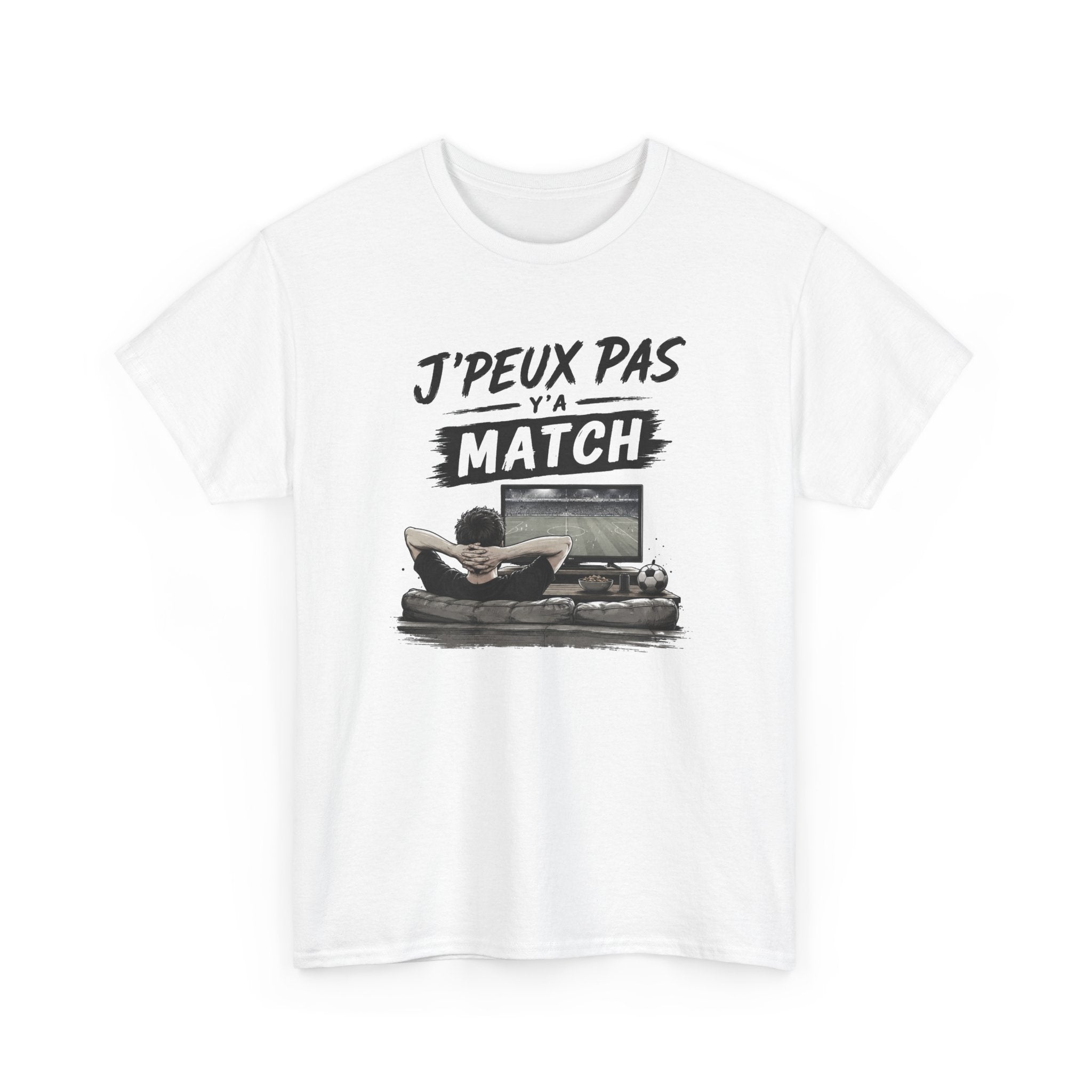 Tee Shirt Homme Football Supporter Cadeau Humour Match Fan de Foot Passion Football Télévision