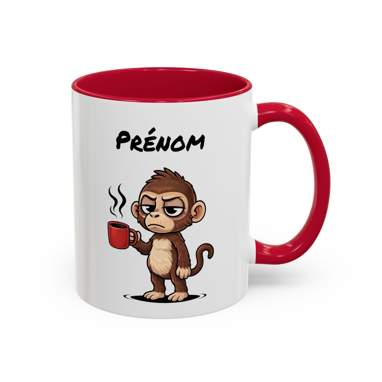 Mug Singe Fatigué Personnalisable 325ml – Tasse Café Humour Animal Drôle Réveil Difficile Bureau Travail
