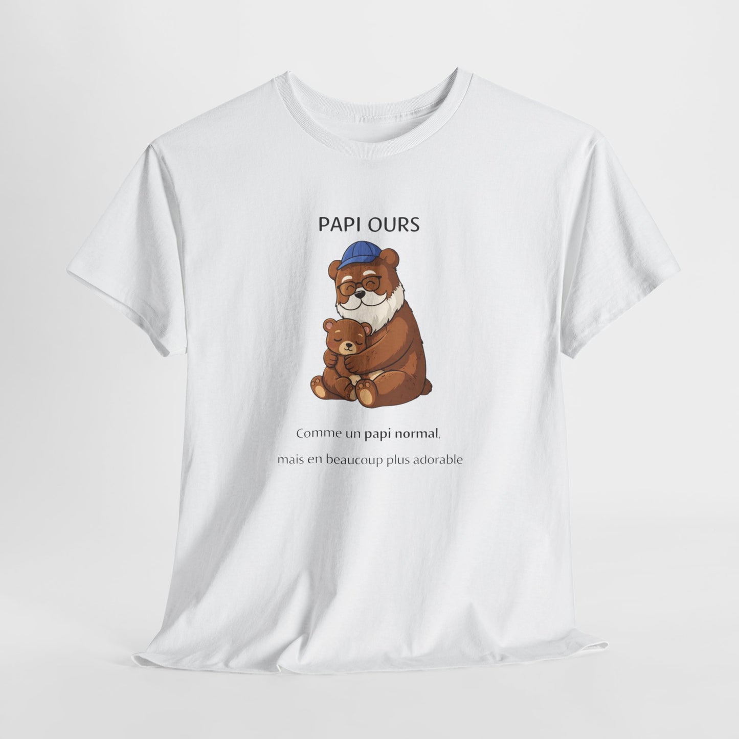 T-Shirt Papi Ours Mignon – Cadeau Papi Original – Tee Shirt Ours Amour Grand-Père
