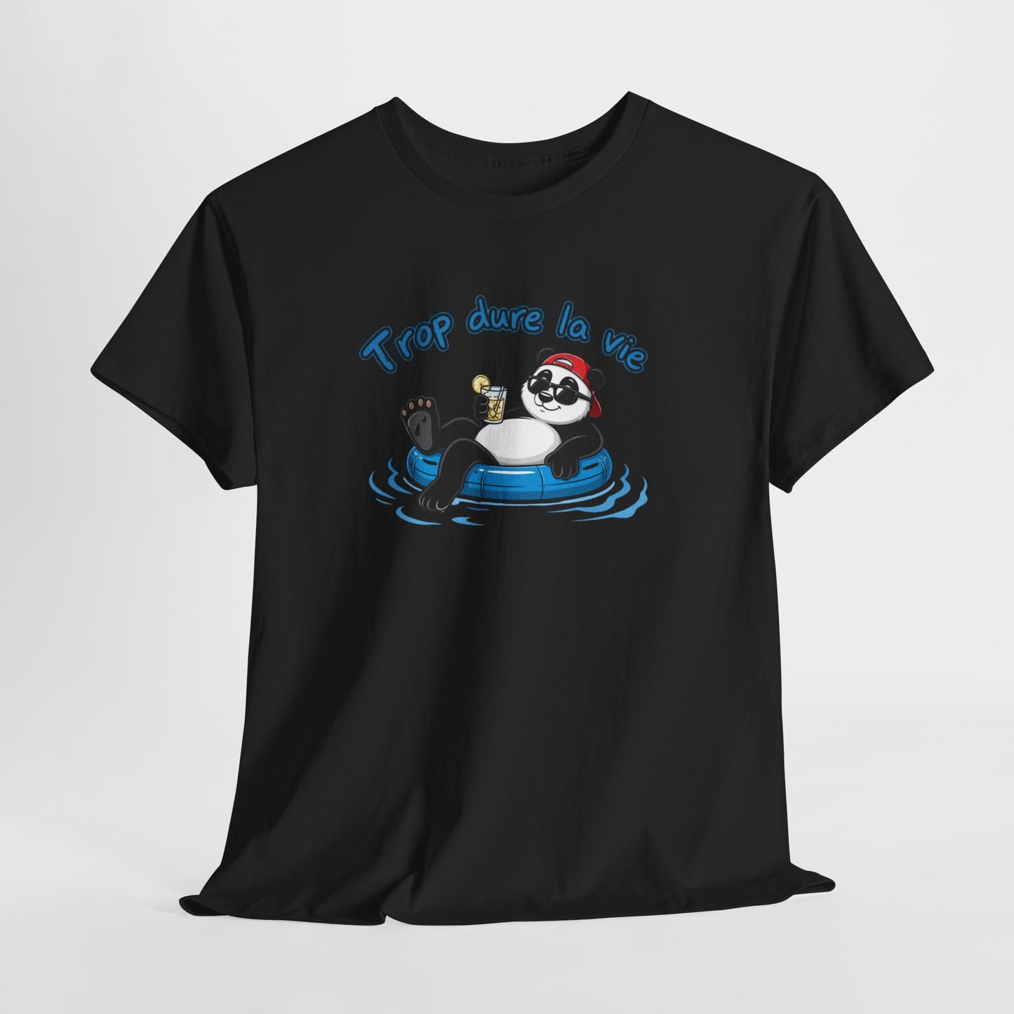 T-Shirt Panda Trop Dure La Vie – Tee Shirt Humour Vacances Chill Été – T-Shirt Drôle Homme Femme Détente Cadeau Original
