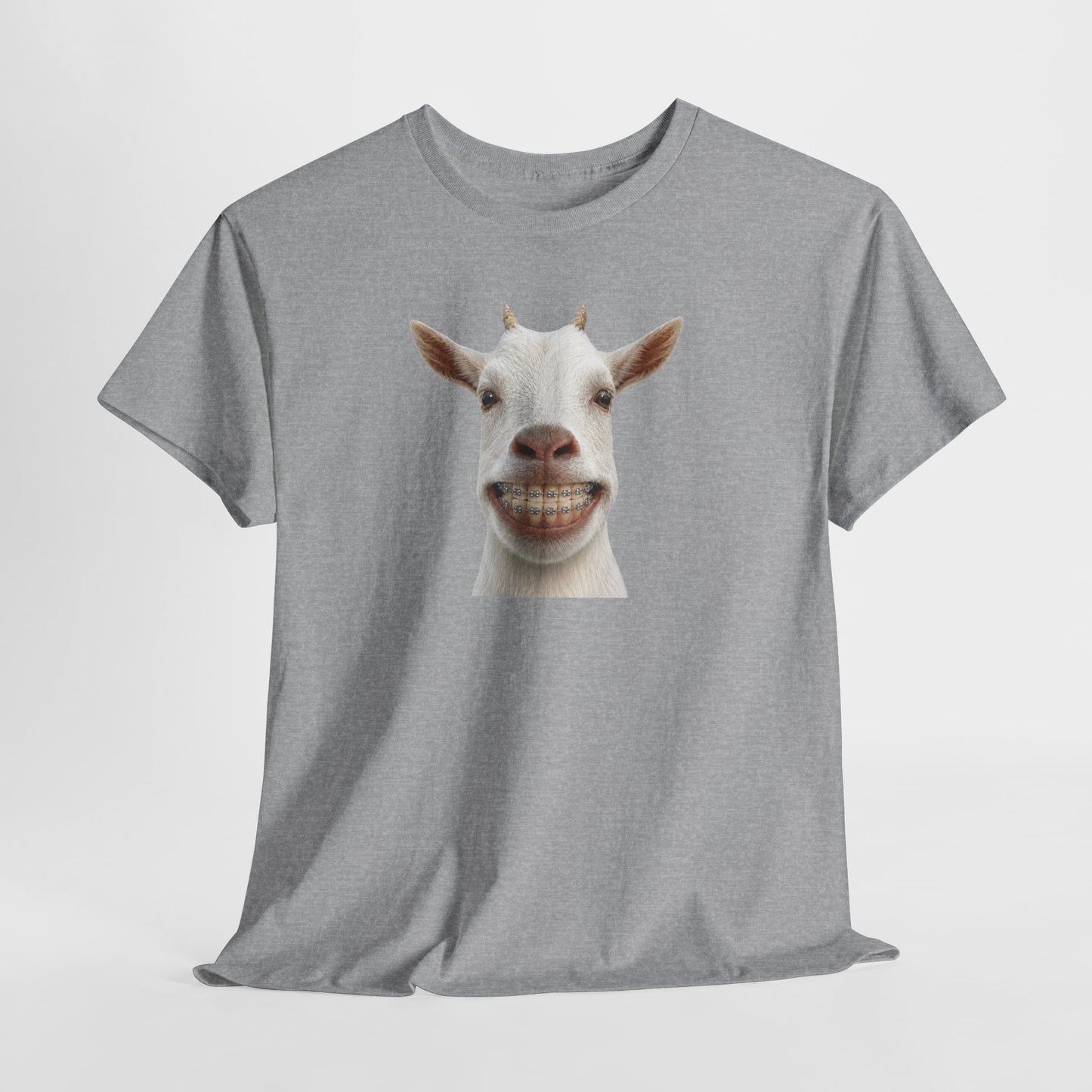 Tee-Shirt Humour Homme et Femme – Chèvre Drôle avec Appareil Dentaire – Idée Cadeau Original Animal Ferme Anniversaire