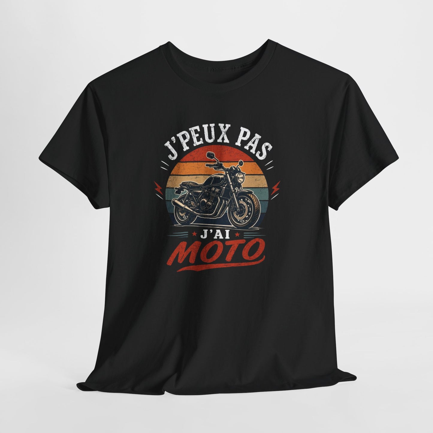T-Shirt Moto Humour Homme Femme – J’Peux Pas J’Ai Moto – Tee Shirt Motard Vintage