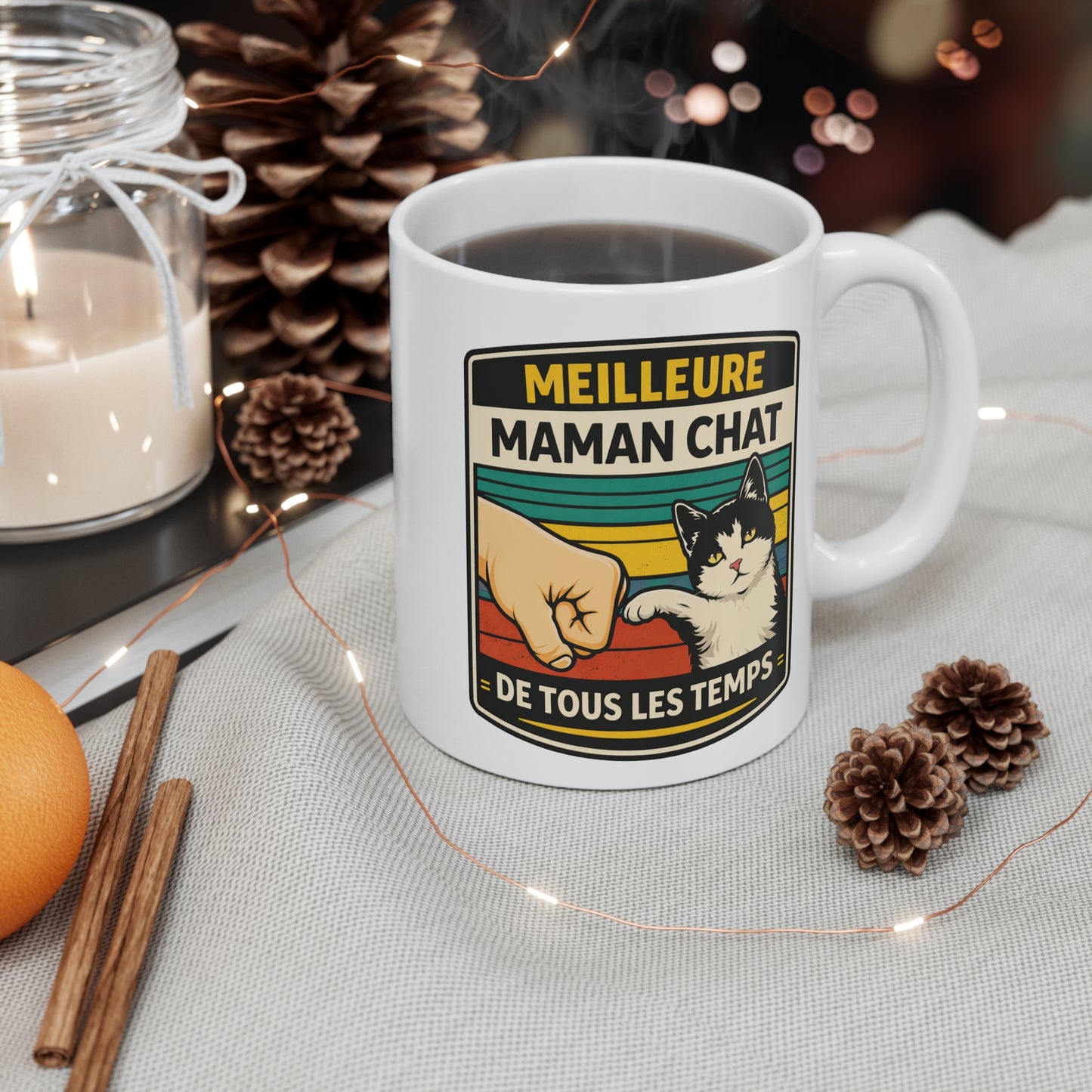 Mug Maman Chat – Meilleure Maman Chat de Tous Les Temps – Tasse Cadeau Femme Amoureuse des Chats