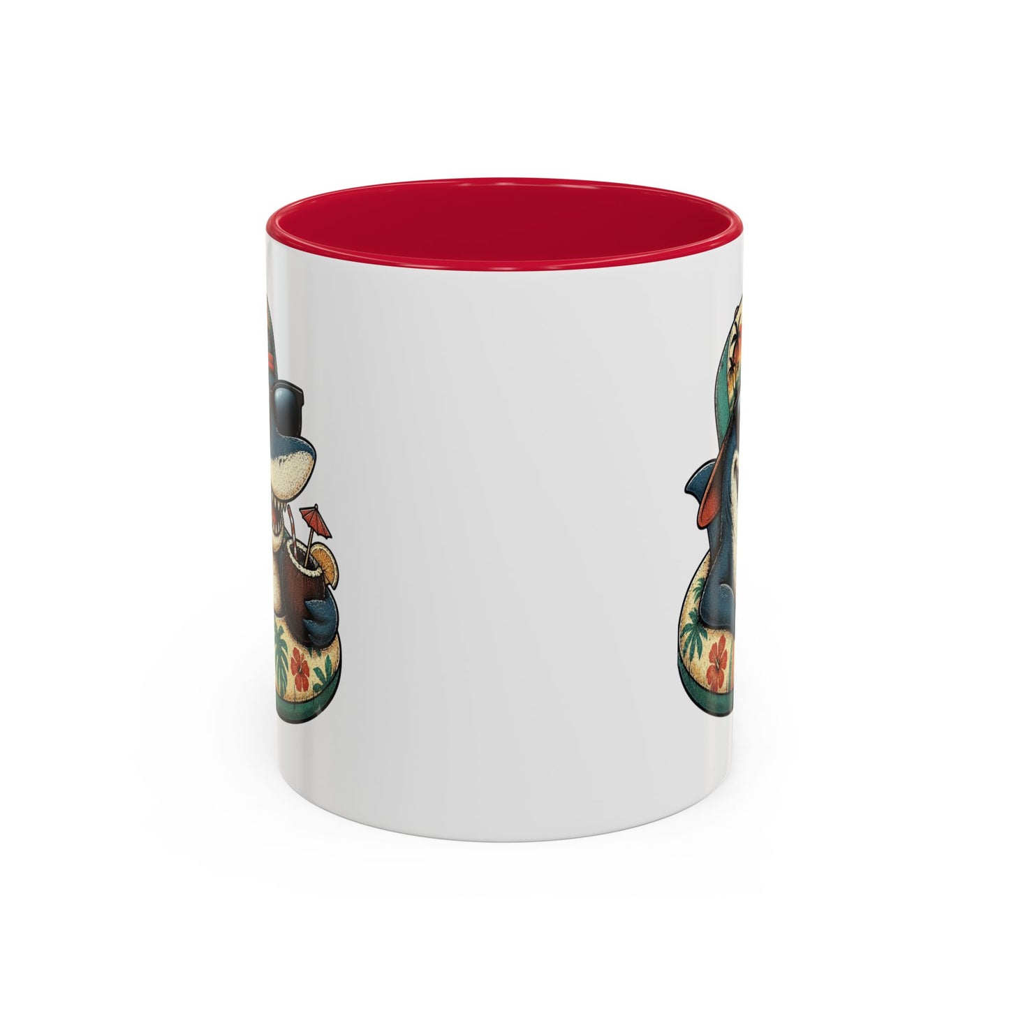 Tasse Requin Drôle avec Cocktail – Mug Requin Tropical Homme Femme – Cadeau Original Été Vacances Plage Surf 325 ml