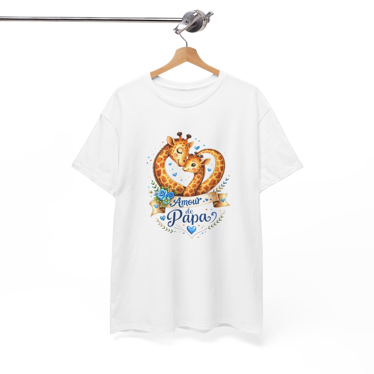 T-Shirt Amour de Papa Girafe – Design Mignon Père Enfant – Cadeau Fête des Pères