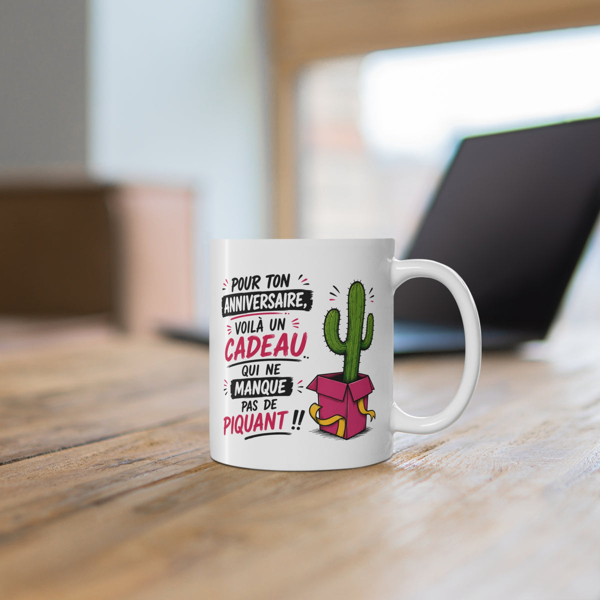 Mug Humour Anniversaire – Pour Ton Anniversaire Voilà un Cadeau qui Ne Manque Pas de Piquant – Tasse Cactus – Cadeau Original Homme Femme
