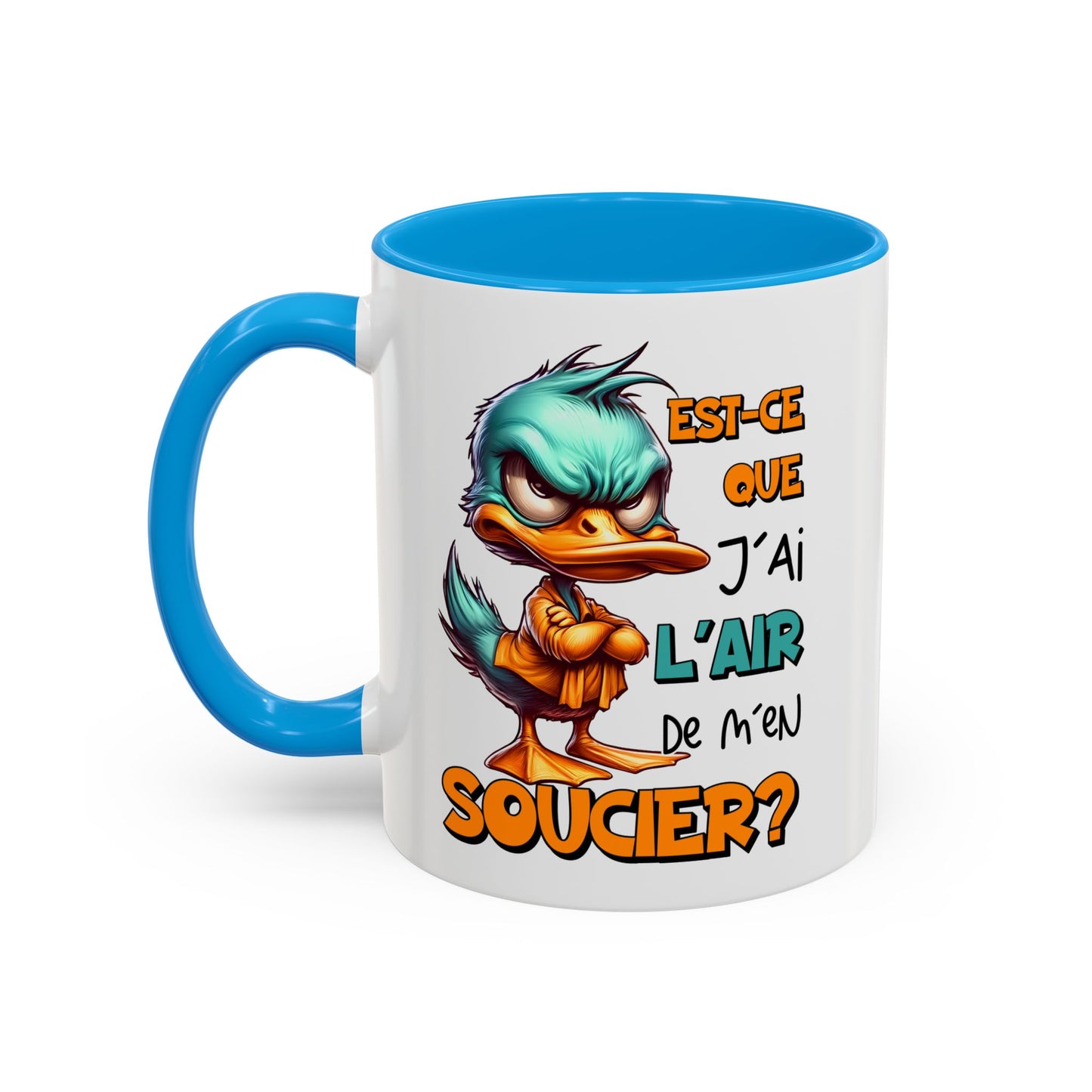 Tasse Est-Ce Que J’Ai L’Air De M’en Soucier – Mug Canard Humour Drôle Cartoon – Cadeau Fun 325ml